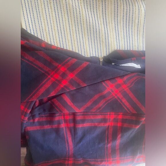 By Egreis Navy Blue/ Red Plaid Dress - Size Large  - NWT - Picture 9 of 12